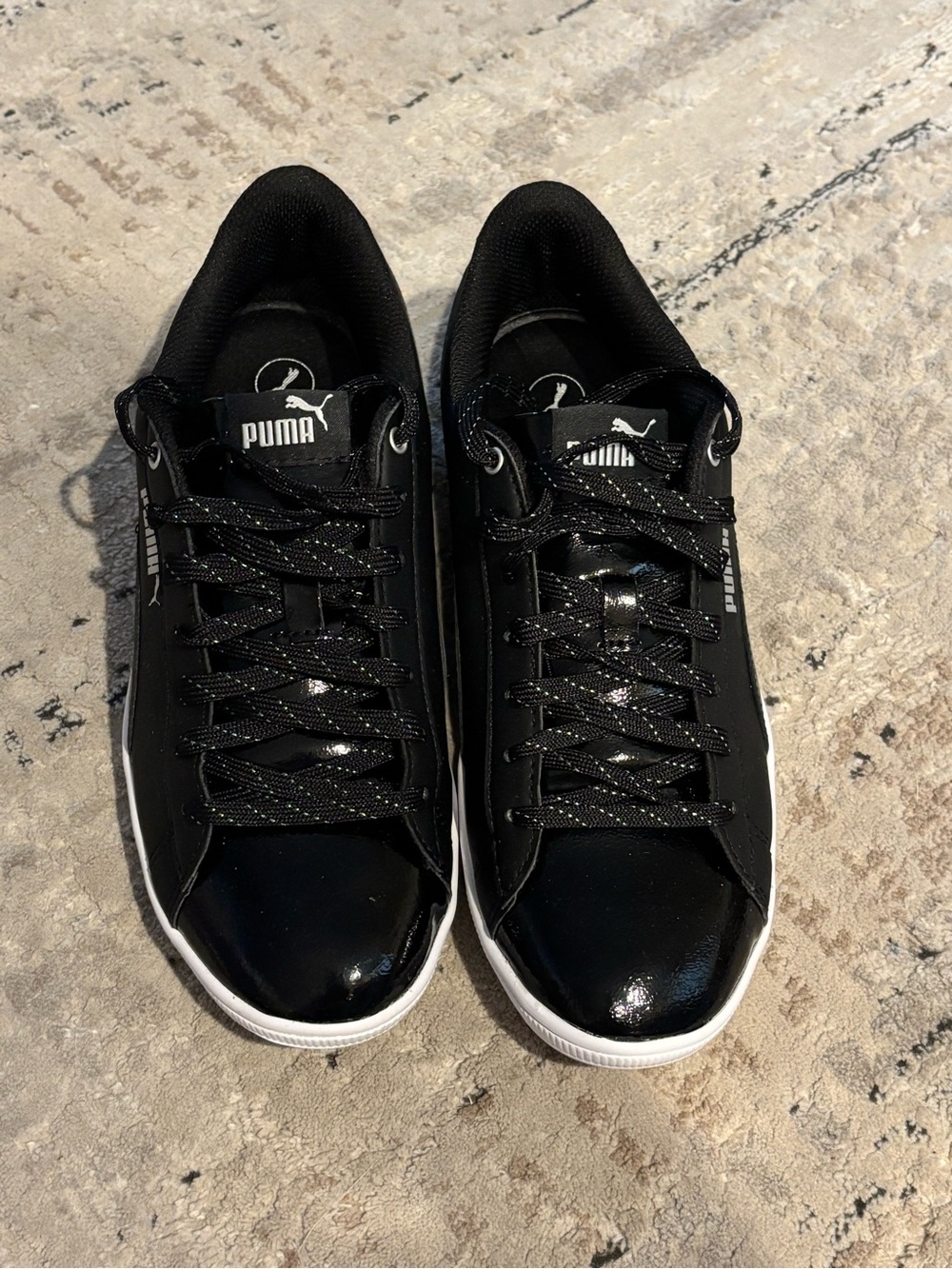 Puma Black Patent Low-Top Sneakers